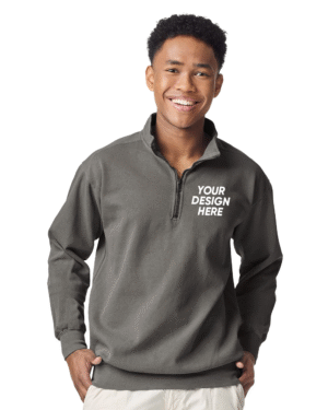 Garment-Dyed Quarter Zip Sweatshirt Shop High Quality Products