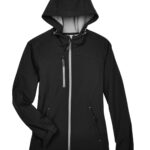 Ladies Two-Layer Fleece Soft Shell Hooded Jacket