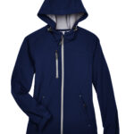 Ladies Two-Layer Fleece Soft Shell Hooded Jacket