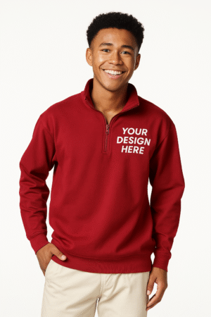 Garment-Dyed Quarter Zip Sweatshirt