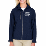 Ladies Two-Layer Fleece Soft Shell Hooded Jacket