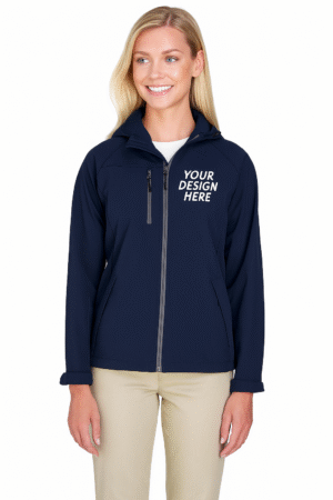 Ladies Two-Layer Fleece Soft Shell Hooded Jacket