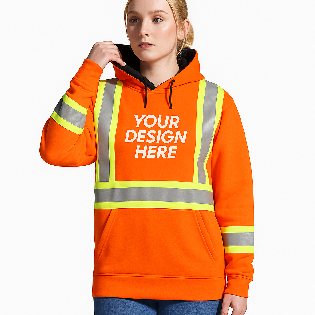 Adult Hi-Vis Pullover Hooded Sweatshirt