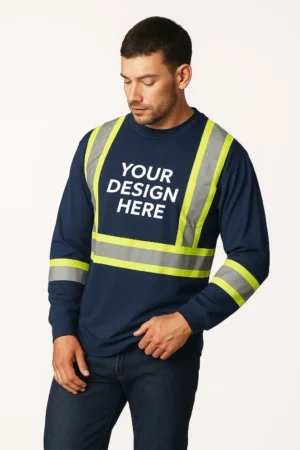 Custom Long Sleeve Hi-Vis Work Shirt