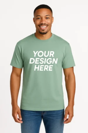 Garment-dyed heavyweight custom t-shirt for men print on demand