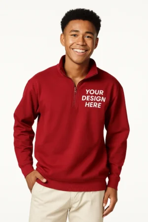 Garment-Dyed Quarter-Zip Sweatshirt | Laichi Custom Apparel
