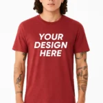 Print on demand CVC jersey custom t-shirt for men