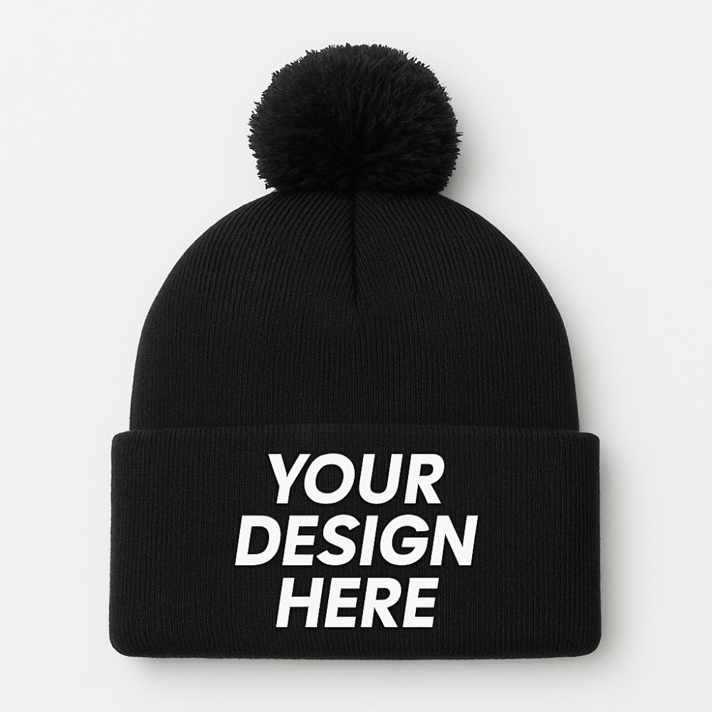 Pom-Pom Cuffed Beanie - Laichi Clothing